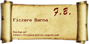 Ficzere Barna névjegykártya